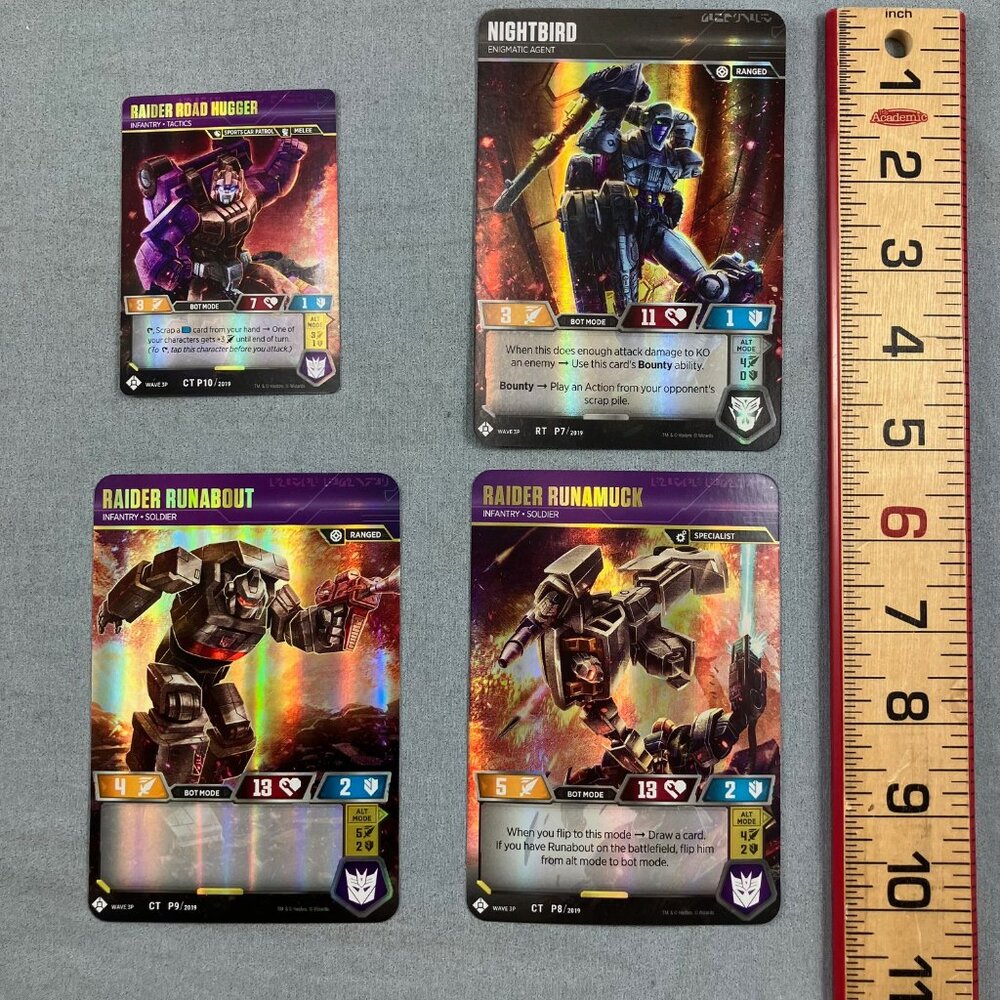 Transformers Collectible Game Foil Cards 3 Oversize+1 Regular Double-sided 2019